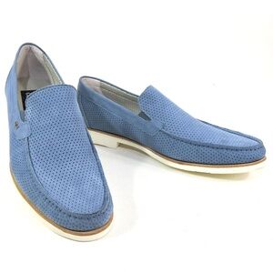 GOODMAN 🇮🇹 MENS BLUE SOFT NUBUCK COMFORT SUMMER LOAFERS